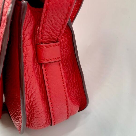 Auth Chloe Mini Marcie Tulip Red Crossbody Saddle Bag Preloved Excellent - Picture 3 of 16